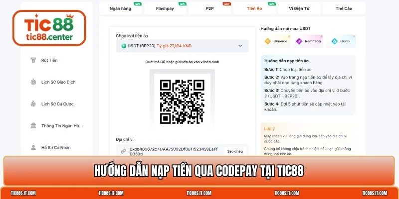 Nạp tiền TIC88