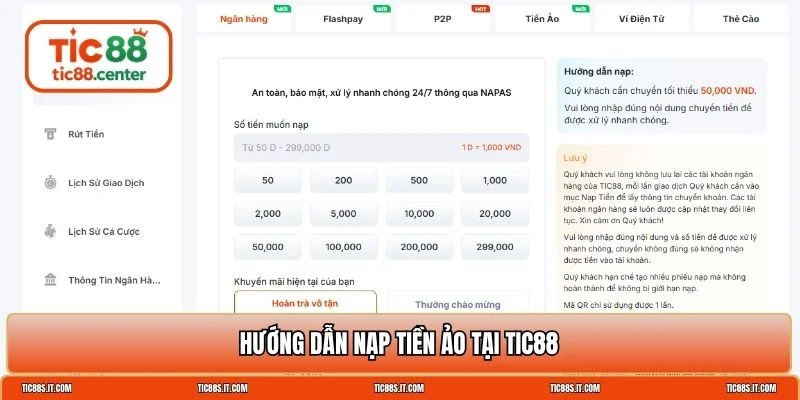 Nạp tiền TIC88
